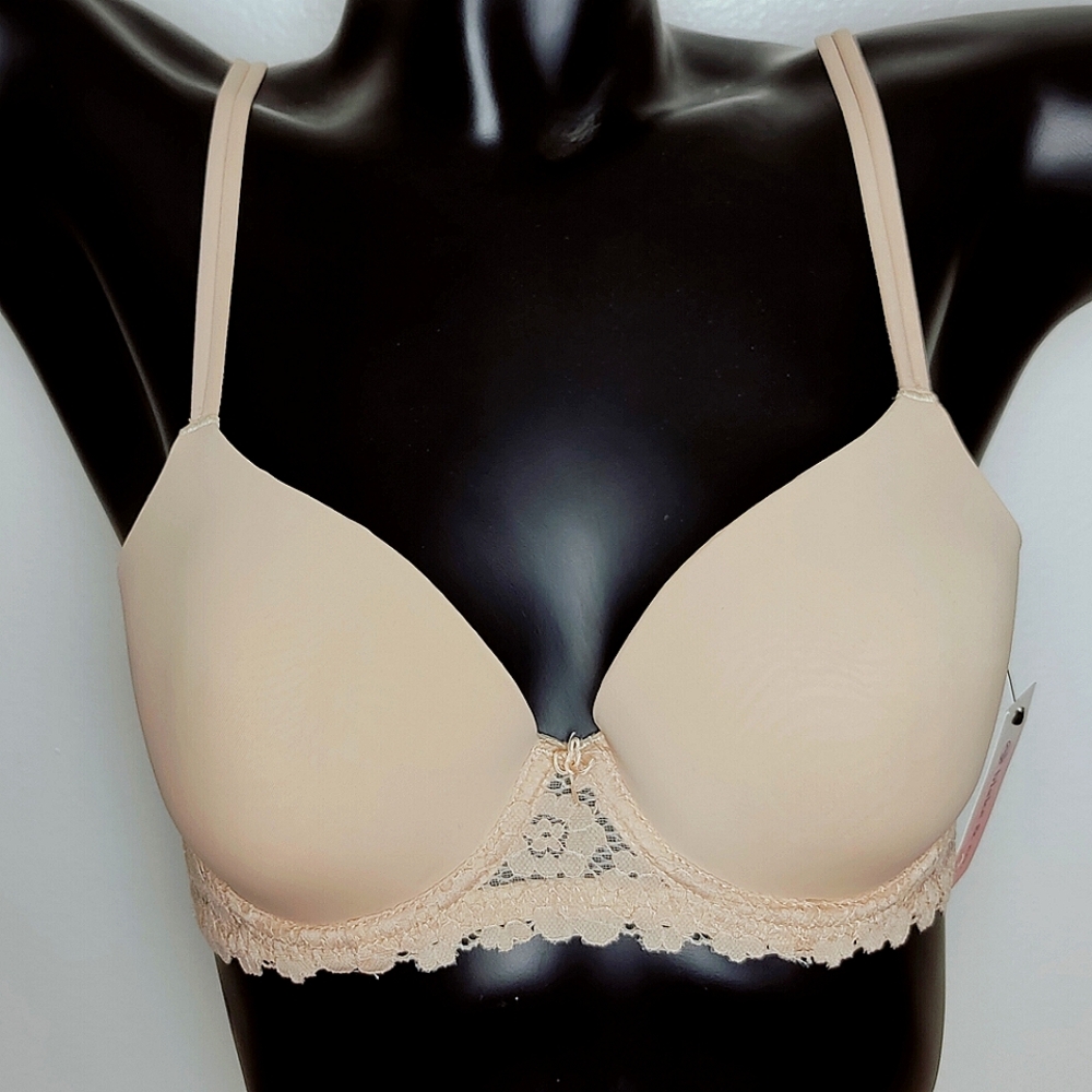 NWT Blake & Co. Nude Lace Full Coverage T-shirt Bra, Size 36D